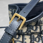 Christian Dior 30 Montaigne Mini Bucket Bag with Drawstring Dark Blue